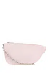 Burberry Mini Pink Leather Micro Shield Shoulder Handbag In Pink