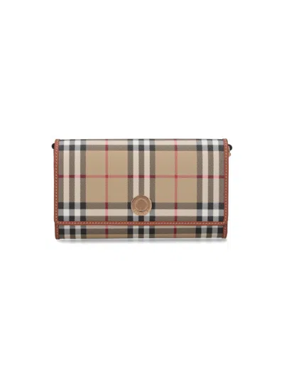 Burberry 'hannah' Chain Wallet In Brown