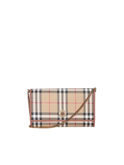 Burberry Hannah Trac Check Beige Bag