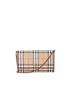 Burberry Hannah Trac Check Beige Bag In Beige