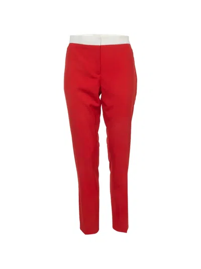 Pre-owned Burberry Hanover Straight-cut Trousers In Red