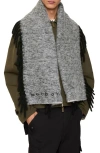 Burberry Happy Alpaca Blend Fringe Scarf In Gray