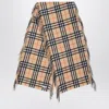 Burberry Happy Check Pattern Cashmere Scarf In Beige
