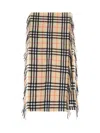 Burberry 'happy' Fringed Scarf In Beige