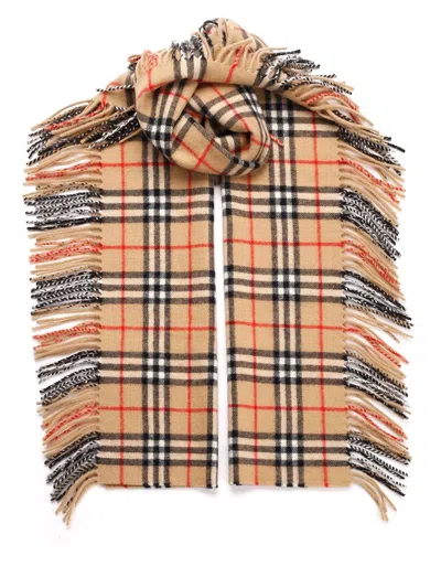 Burberry Wool Scarves In Beige