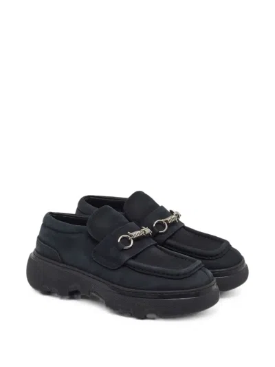 Pre-owned Burberry Hardware-detail Loafers In Black