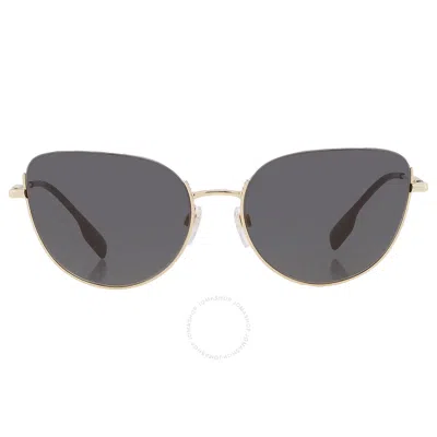 Burberry Harper Dark Grey Cat Eye Ladies Sunglasses Be3144 110987 58 In Dark / Gold / Grey