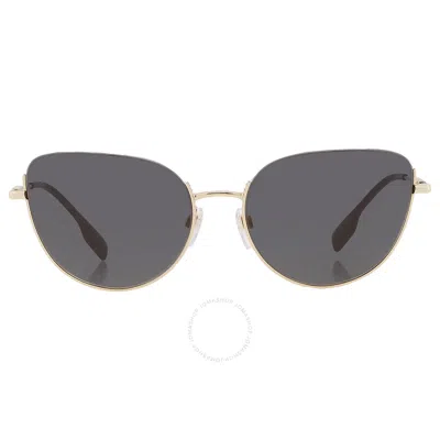 Burberry Harper Dark Grey Cat Eye Ladies Sunglasses Be3144 110987 58 In Gold