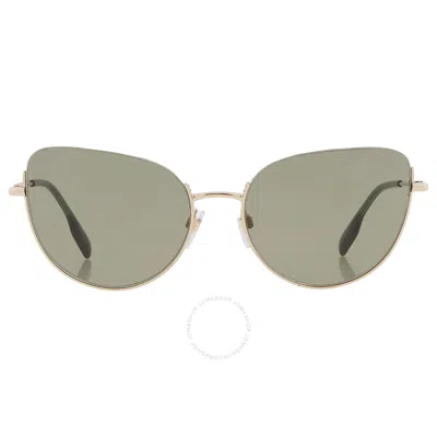 Burberry Harper Green Cat Eye Ladies Sunglasses Be3144 1109/2 58 In Gold / Green