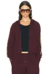 Burberry Harper Checked Cotton-jersey Zip-up Hoodie In Burgundy