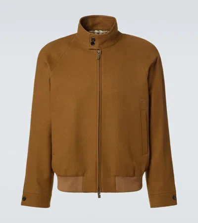 Burberry Harrington Cashmere Blouson Jacket In Brown