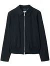 Burberry Long Sleeved Zip-up Shirt Jacket In Blue
