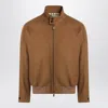 Burberry Luxe Cashmere Harrington Jacket In Brown