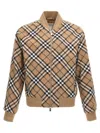 Burberry Check Print Wool Blend Harrington Jacket In Multicolor