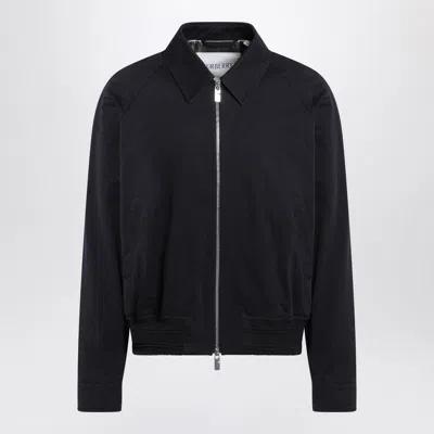 BURBERRY BURBERRY  HARRINGTON JACKET NAVY BLUE IN COTTON