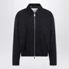 Burberry Harrington Jacket Navy Blue In Cotton In Black