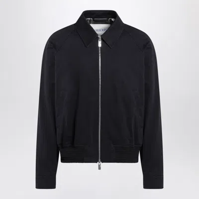 BURBERRY BURBERRY HARRINGTON JACKET NAVY BLUE IN COTTON MEN