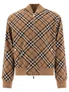 Burberry Mens Linden Ip Check Check-pattern Relaxed-fit Wool-blend Bomber Jacket
