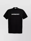 Burberry Men Black Crewneck T-shirt With Logo Lettering On The Front In Cotton Man
