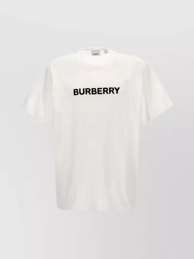 Burberry Logo Print Cotton Oversized T-shirt In White