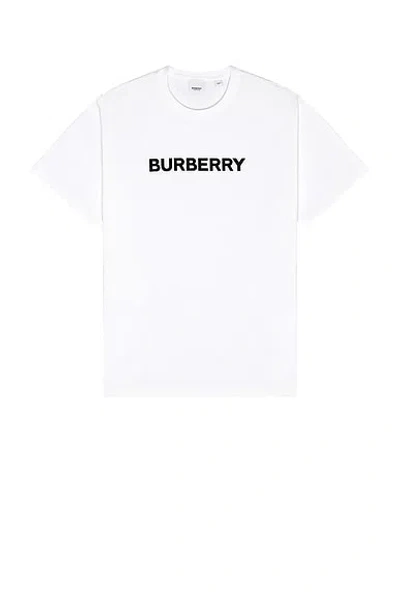 Burberry Logo Print Cotton Oversized T-shirt In White
