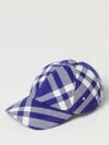 Burberry Check Wool-blend Baseball Cap In Blue