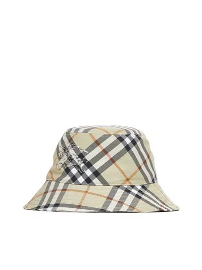 Burberry Hat In Light Sage Ip Check