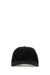 Burberry Polyester Blend Baseball Cap With Curved Brim And Embroidered Eyelets In Black