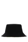 Burberry Stylish Gabardine Bucket Hat Stitching Detail In Black