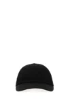 Burberry Polyester Blend Baseball Cap With Curved Brim And Embroidered Eyelets In Black