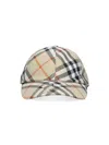 Burberry Check Printed Baseball Cap In Beige