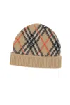 Burberry Check Intarsia-knit Beanie In Beige