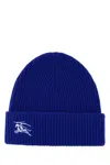 Burberry Electric Blue Cashmere Beanie Hat In Blue