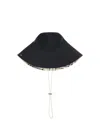 Burberry Check Brim Gabardine Bucket Hat In Black