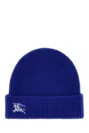 Burberry Electric Blue Cashmere Beanie Hat In Knight