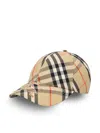 Burberry Bias Check Cap In Sand Ip Check