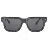 Burberry Men's Hayden Check Acetate Square Sunglasses In Charcoal / Dark / Grey