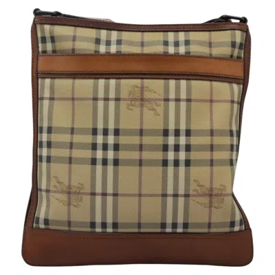 Pre-owned Burberry Haymarket Beige Canvas Shoulder Bag ()