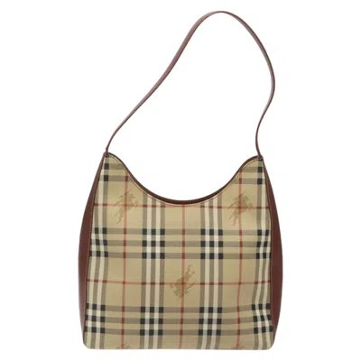 Pre-owned Burberry Haymarket Beige Canvas Shoulder Bag ()