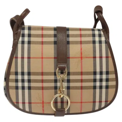 Pre-owned Burberry Haymarket Beige Canvas Shoulder Bag ()