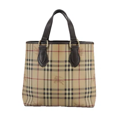 Pre-owned Burberry Haymarket Beige Canvas Tote Bag ()