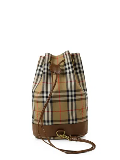 Pre-owned Burberry Haymarket Check Backpack In Neutrals