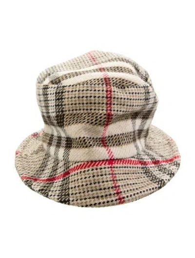 Pre-owned Burberry Haymarket Check Bucket Hat In Multi