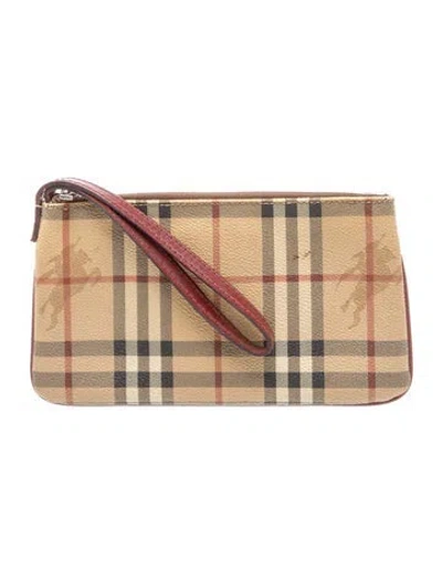 Pre-owned Burberry Haymarket Check Crossbody Bag In Neutral