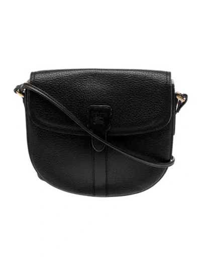 Pre-owned Burberry Haymarket Check Crossbody Bag Vintage In Black