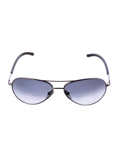 Pre-owned Burberry Haymarket Check Pattern Aviator Sunglasses In Pink