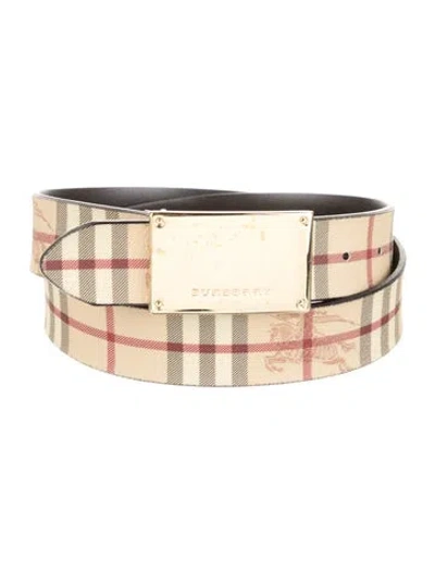 Pre-owned Burberry Haymarket Check Pattern Belt