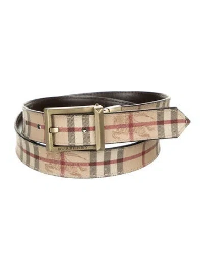 Pre-owned Burberry Haymarket Check Pattern Belt In Neutrals