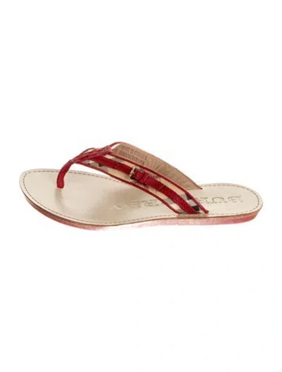 Pre-owned Burberry Haymarket Check Pattern Leather Flip Flops In Neutral