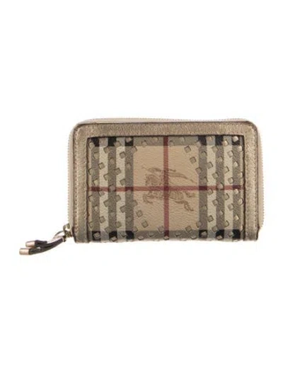 Pre-owned Burberry Haymarket Check Pattern Printed Wallet